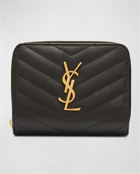 ysl wallet with zip|YSL monogram quilted wallet.